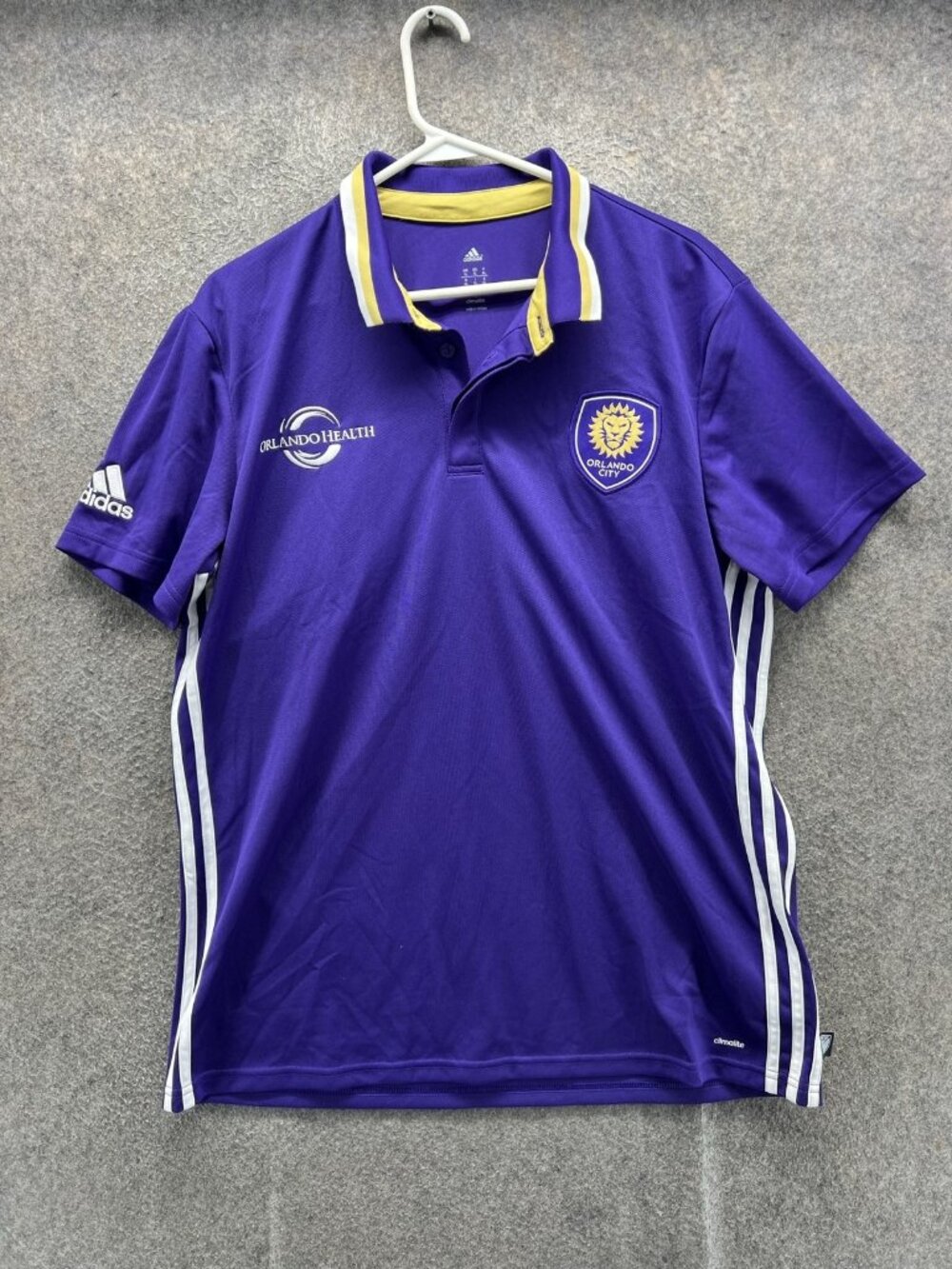 Adidas Orlando City SC Shirt Mens XL Purple Soccer Football Climalite MLS